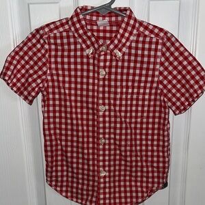 GAP Red and White Checkered Kids Button Down Shirt